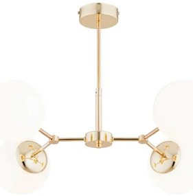 Csillár rúdon FOTON 4xE14/40W/230V arany/fehér