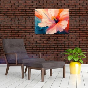 Üveg kép - Festett virág (70x50 cm)