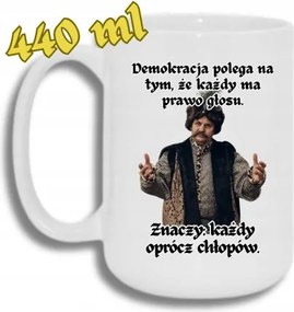 Bögre Fehér Nagy 440ML Vicces Ajándék 1670 Demokrácia