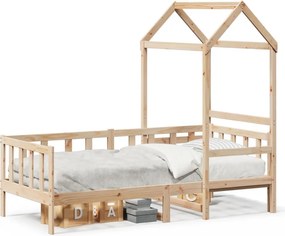 vidaXL tömör fenyőfa kanapéágy tetővel 80 x 200 cm