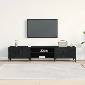 TV Szekrény Fekete Tölgy 180x31,5x40 cm Műanyag Fa