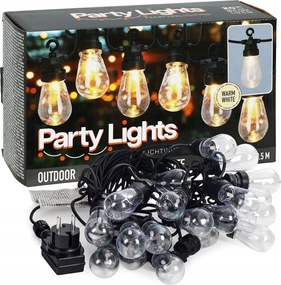 Lámpák Girland Világító Kerti Kültéri 20x Izzó Fénylánc