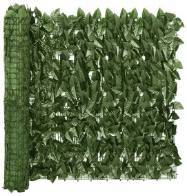 Sötétzöld leveles erkélyparaván 600 x 75 cm