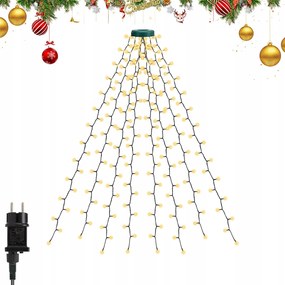 2M Karácsonyfa Lámpa 280LED Fehér Meleg Karácsonyi Világítás Zew/wew