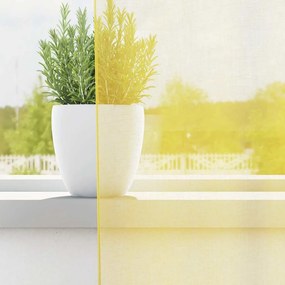 2 db sárga színű fátyolfüggönyök rojtokkal