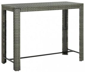 7 részes szürke polyrattan kültéri bárszett kartámasszal