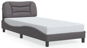 szürke műbőr ágykeret matrac nélkül Hvar 80 x 200 cm