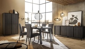 CITY Háromajtós komód, fekete, laminált vázzal és előlapokkal