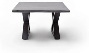 CARTAGENA dohányzó asztal akácfa 75x75cm - X alakú antracit szürke lábbal - Szürke
