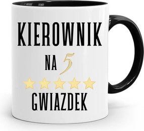 Fekete Bögre Vezetőnek 5 Csillagos, fényképes nyomattal