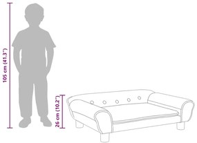 krémszínű bársony gyerekkanapé 70 x 45 x 26 cm