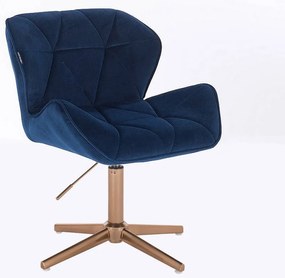 HR111CROSS Tengerkék modern velúr szék arany lábbal