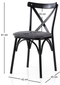 Ekol Anthracite and Black étkezőszékek, 2 db