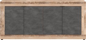 BLAGO komód 180 cm fekete/natúr tölgy