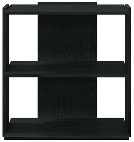 3 szintes fekete szerelt fa könyvespolc 60x30x60 cm