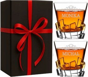 Kristály poharak Bohemia whisky gravírozás Ajándék Születésnap Évforduló