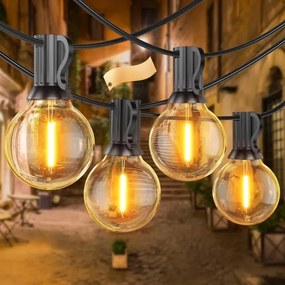 LED kültéri dekorációs fényfüzér 36xE12/1W/230V 22,35 m IP65 fekete