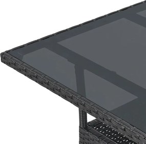 Juskys Yoro rattan négyzet alakú asztal 60 cm - fekete