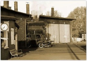 Poszterek 100x70 Gőzmozdony Ol 49-69 Szépia