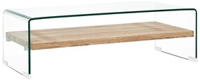 Átlátszó edzett üveg dohányzóasztal 98 x 45 x 31 cm