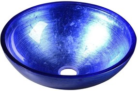 Sapho Murano mosdótál 40x40 cm kerek mosdótálak kék AL5318-65