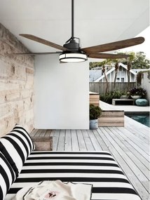 Lucci air 213175 - LED Mennyezeti ventilátor LOUISVILLE 1xGX53/18W/230V barna + távirányító