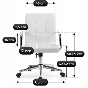 Forgószék ifjúsági fehér ökobőr. ASTRO