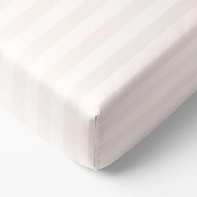 Goldea körgumis damaszt lepedő - krémszínű csíkos 90 x 200 cm