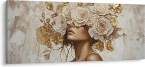 Kép - Lány rózsákkal (120x50 cm)