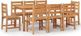 vidaXL 9 részes tömör tíkfa kerti étkezőgarnitúra