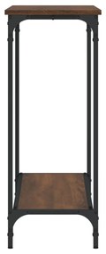 barna tölgyszínű szerelt fa tálalóasztal 101x30,5x75 cm
