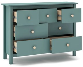 Black Friday - Petróleumkék borovi fenyő alacsony gyerek komód 110x80 cm Max – Marckeric