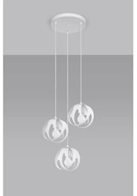 Sollux SL.1084 - Csillár zsinóron TULOS 3xE27/60W/230V fehér