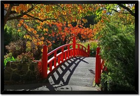 Poszter keretben 60x40 Piros japán híd