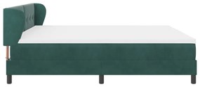 Boxspring Ágy Matrac Középsötét Zöld 200x200 cm Bársony