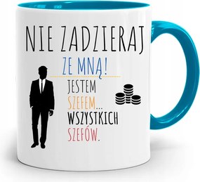 Kék Bögre A Főnöknek Ne Szórakozz Velem fényképes nyomattal