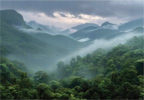 Fotótapéta Erdő Hegyek Köd Természet Hálószoba Nappali Tapéta Flizelina 150x105