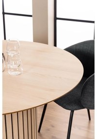 Kerek étkezőasztal tölgyfa dekoros asztallappal ø 120 cm Linley – Actona