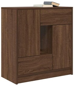 barna tölgy komód fiókokkal és ajtókkal 70,5x34x74,5 cm