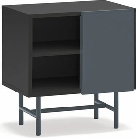 Fekete-antracitszürke matt éjjeliszekrény Nube – Teulat