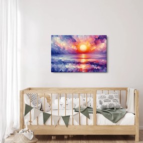 Kép - Színes művészi naplemente (90x60 cm)