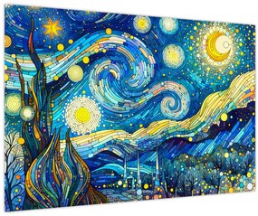 Kép – Csillagos éjszaka mozaikja (90x60 cm)