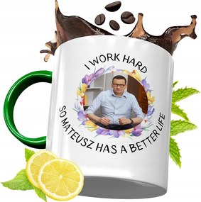 Máté Morawiecki Zöld Bögre Ajándék, fényképes nyomattal