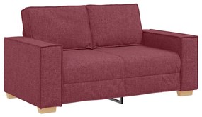 3 darabos kanapészett párnákkal, borvörös szövet