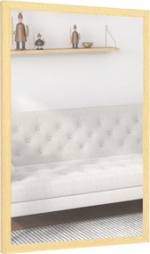 HOMCOM téglalap alakú fali tükör 40 x 60 cm, natúr fa keret — Ideális fürdőszobába, nappaliba vagy hálószobába | Aosom
