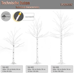 VOLTRONIC® Dekoratív fa LED 180 cm + vezérlő meleg fehér