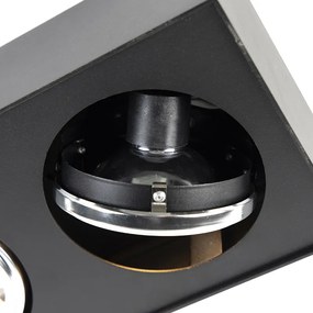 Design spotlámpa fekete négyzet 3-lámpás - Kaya