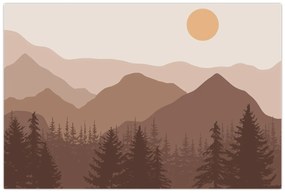 Kép - Barna hegyek N⁰1 (90x60 cm)