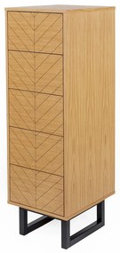Camden Narrow Herringbone Print komód tölgyfa dekorral, 40 x 123 cm - Woodman