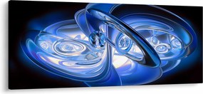 Kék absztrakt kép (120x50 cm)